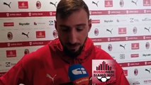 Antonio Donnarumma al termine di Milan-Spal