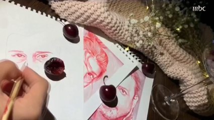 شاهد رسمة الفنانة عهود العبد الله للوليد الحلاني