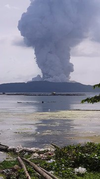 Ash Clouds Rise from Taal Volcano Eruption