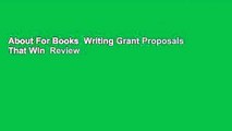About For Books  Writing Grant Proposals That Win  Review