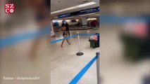 Miami Havaalanı'nda çıplak kadın şoku