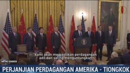 AS-Tiongkok Teken Perjanjian Perdagangan Fase Satu