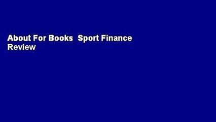 About For Books  Sport Finance  Review