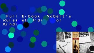 Full E-book  Robert's Rules of Order  For Kindle