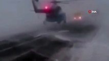 - Helikopter kar fırtınası nedeniyle kara yoluna acil iniş yaptı