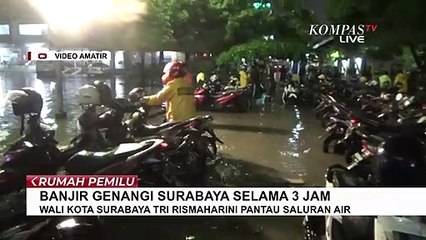 Video herunterladen: Surabaya Banjir, Risma Turun Tangan Cek Saluran Air