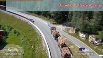 Teste Scania R730 vs Volvo Fh16 750 - Carregado de Troncos na Subida