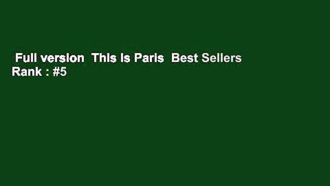 Full version  This Is Paris  Best Sellers Rank...