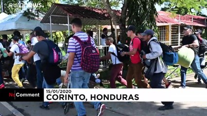 کاروان جدید مهاجران هندوراسی در پی عبور از گواتمالا  و رسیدن به آمریکا