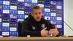 Sheffield Wednesday manager Garry Monk discusses the situation with his goalkeepers after Keiren Westwood was left out of the matchday squad for their win over Leeds United