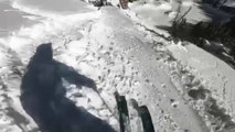 Wild First Person Video Of A Guy Skiing Directly Off The Side Of A Cliff And Somehow Surviving