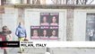 Battered faces of female celebrities appear in Italian street art to denounce violence