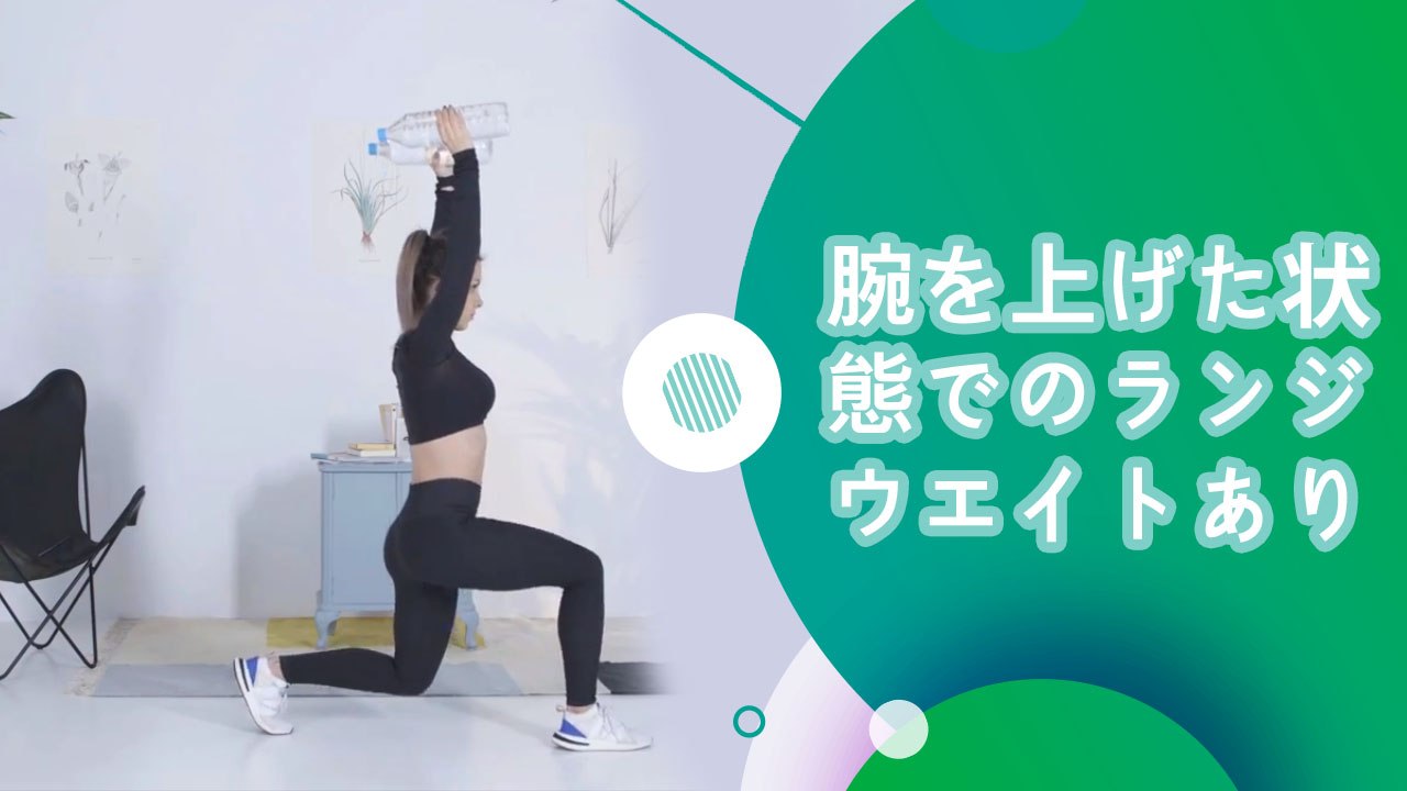 腕を上げた状態でのランジ（ウエイトあり）-  スポーツライフ