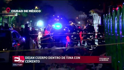 Hallan en La Merced cuerpo dentro de una tina con cemento