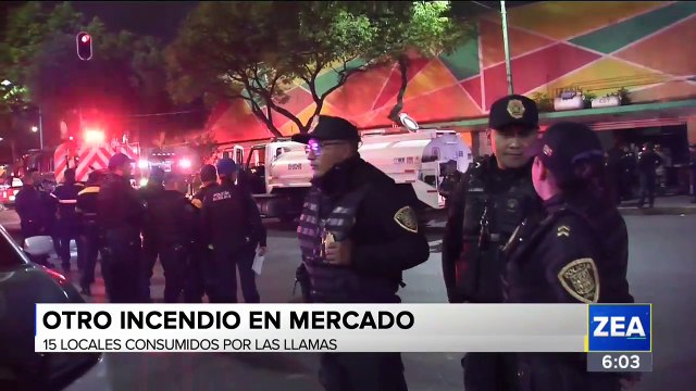 15 locales consumidos por incendio en el Mercado Morelos de la CDMX