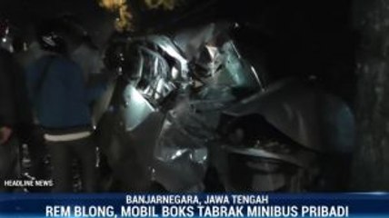 Mobil Boks Tabrak Minibus di Banjarnegara, Dua Penumpang Terluka