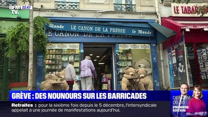 Grève contre la réforme des retraites: des nounours sur les barricades - 16/01