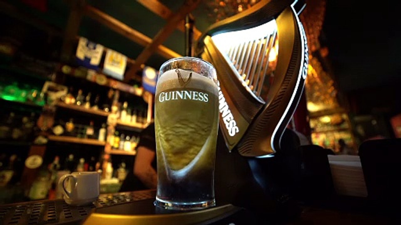 Beautiful Shot of Ice Cold GUINNESS in Cinemagraph Style