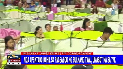 Mga apektado dahil sa pagsabog ng Bulkang Taal, umabot na sa 77K #TaalAlert #LagingHanda