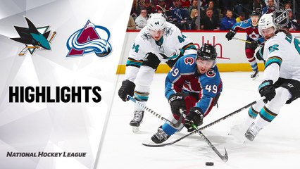 NHL Highlights | Sharks @ Avalanche 01/16/20