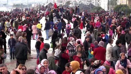 Öğrenciler için taşıma karla festival düzenlendi