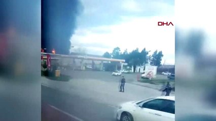 Samsun'da bir fabrikadan alevler yükseliyor