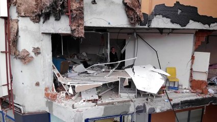 Doğalgaz patlamasının yol açtığı hasar drone ile görüntülendi