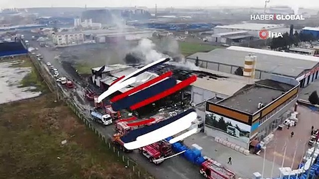 Samsun'da, plastik fabrikasında yangın