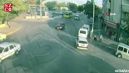 Download Video: Aksaray’da dikkatsizlik sonucu yaşanan kaza şehir polis kamerasında