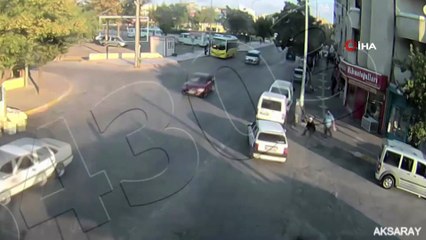 Aksaray’da dikkatsizlik sonucu yaşanan kaza MOBESE kamerasında