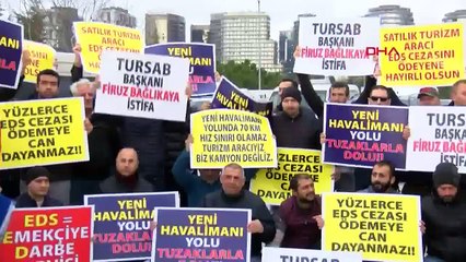 Şoförler konvoylar oluşturup cezalara itiraz etti