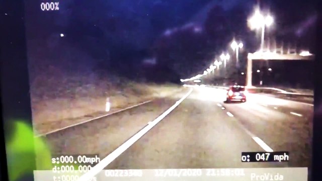 Police dashcam footage shows moment dawdling driver pulled over for hogging M6 middle lane at 45mph