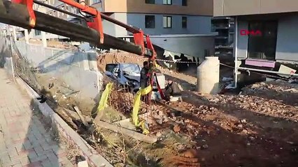 İnşaatın bahçesine devrilen otomobilin sürücüsü öldü