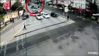 Kocaeli’de 1’i ağır 3 kişinin yaralandığı kaza saniye saniye kameralara yansıdı