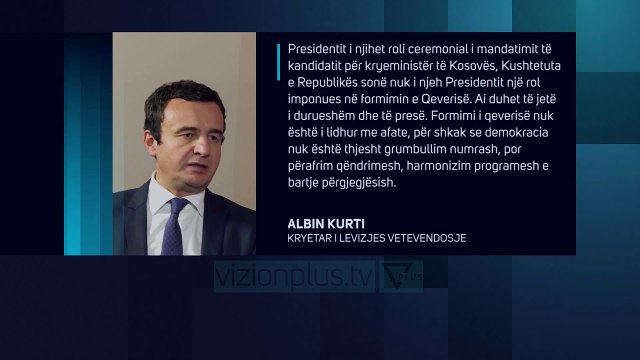Kurti i përgjigjet Thaçit: Presidenti është “noter” - News, Lajme - Vizion Plus
