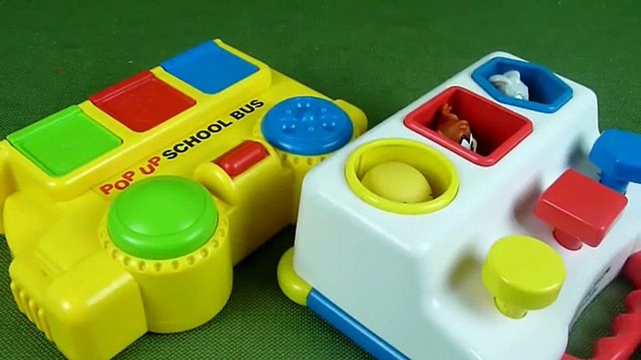 Sesame Street Pop Up Pals School Bus and Looney Tunes Loveables Pop Up Toys from 1995 Tyco Toys-