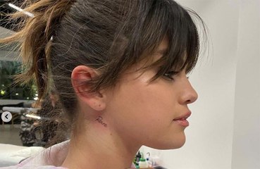 Selena Gomez gets album name tattooed on her neck
