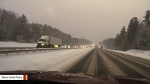 Trooper Camera Catches Truck Crashing In Front Of Him