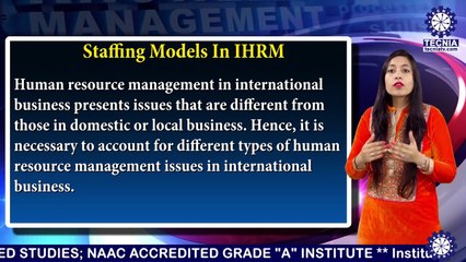 BBA || Ms. Punitika Batra || Types of Staffing Approaches in HRM || TIAS || TECNIA TV