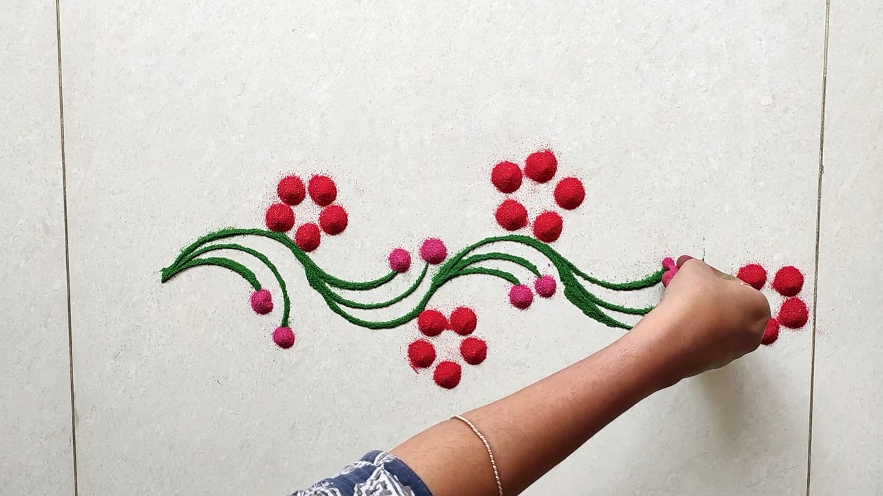 Beautiful Flower border Rangoli Design - video Dailymotion