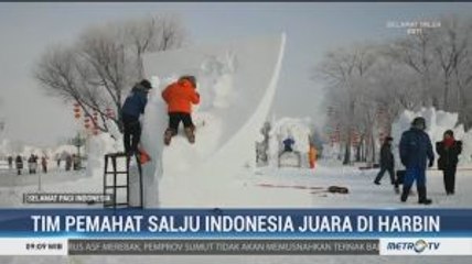 Tim Pemahat Salju Indonesia Juara di Harbin