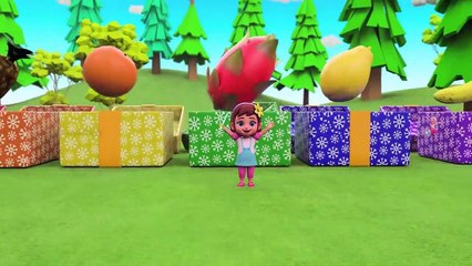Baby Girl Learning Fruits Names With Magic Gift Boxes - Fruits for Kids with Cartoon Learning Videos