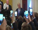 Trump welcomes LSU to the White House, jokes about impeachment