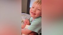 Siblings First Meeting Newborn Baby  - funny vine