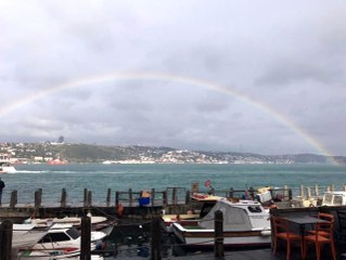 İstanbul Boğazında muhteşem gökkuşağı görüntüsü