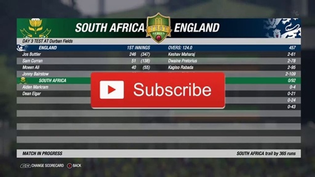 Day 3 - 3rd Test South Africa vs England Highlights Prediction Cricket 19 Hard mode 2020