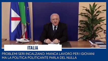 De Luca - Qualcosa per fortuna si muove sul fronte del Piano per il lavoro (18.01.20)