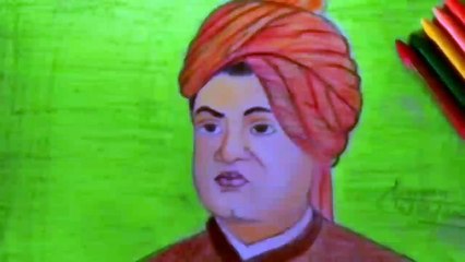 How to draw swami Vivekananda color drawing.