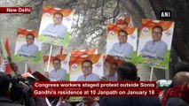 Delhi polls: Congress workers demonstrate outside Sonia Gandhi’s residence against ticket distribution