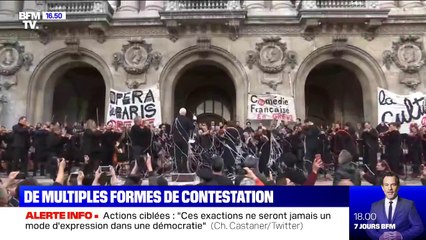 Concert devant l'Opéra Garnier: les musiciens et chanteurs reprennent la Marseillaise